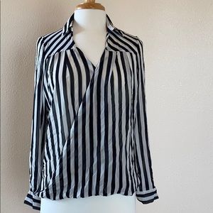 White and black striped blouse